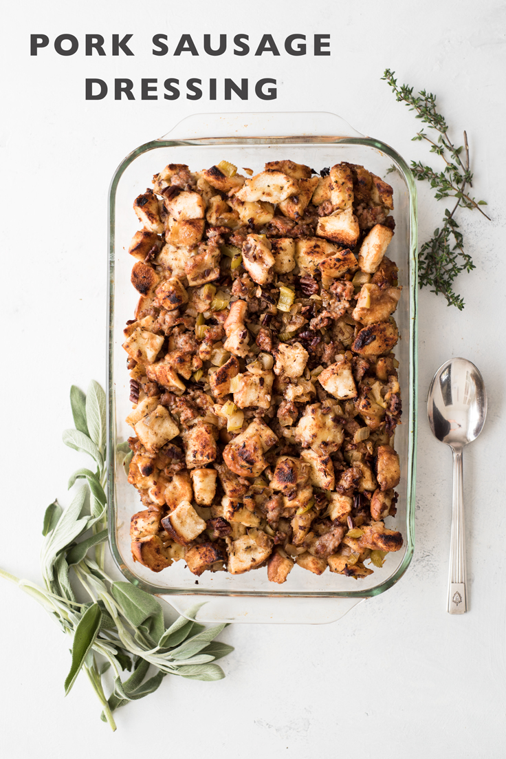 This moist and tender Pork Sausage Dressing is a stand-out dish on any Thanksgiving table!