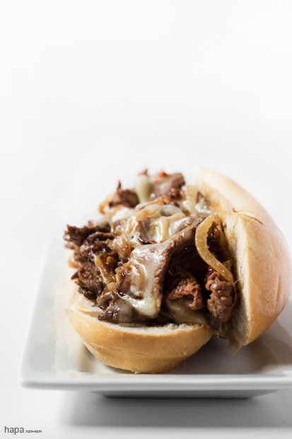 Bulgogi Cheesesteak with Caramelized Onions and Melted Provolone Cheese