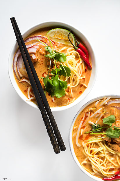 This Spicy Thai Curry Noodle Soup is rich, creamy, and packed with complex and bold flavors. One bite and you'll be truly amazed that this entire dish can be on the table in about 40 minutes.