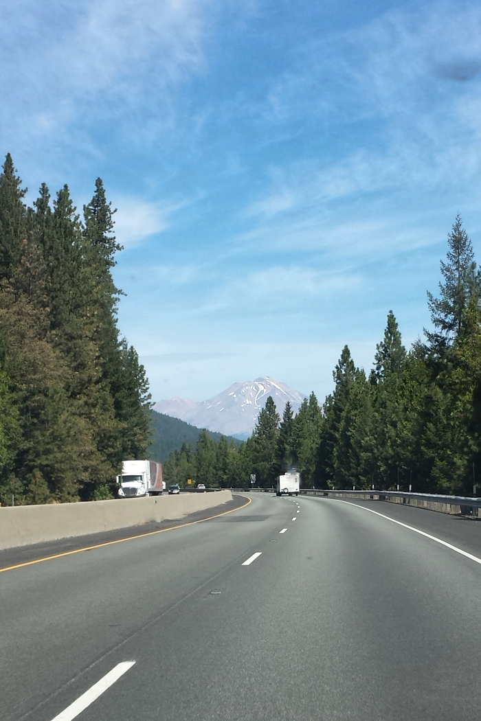 Driving toward Mount Shasta, CA