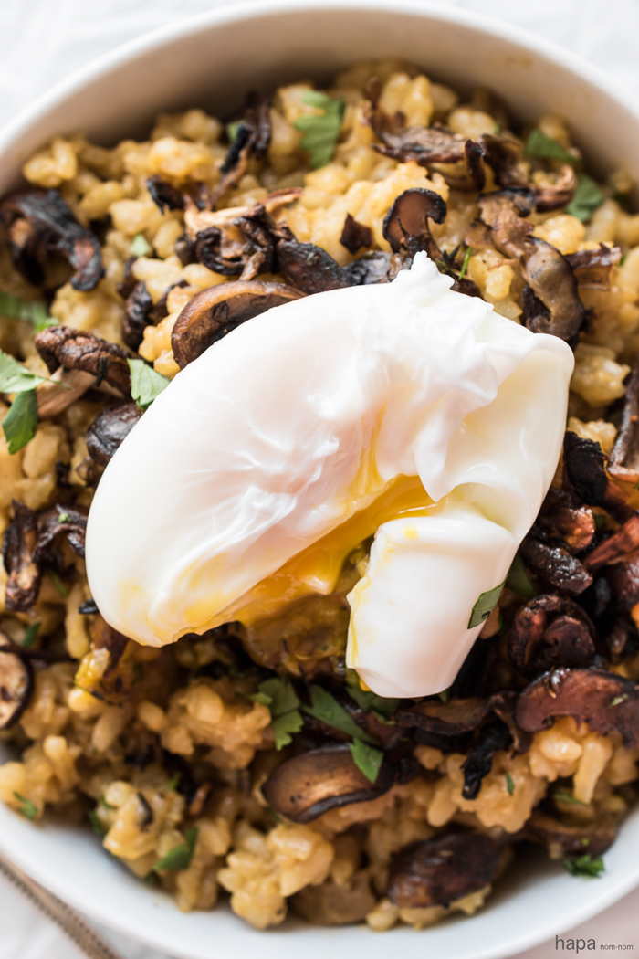 Mushroom Risotto with a Poached Egg