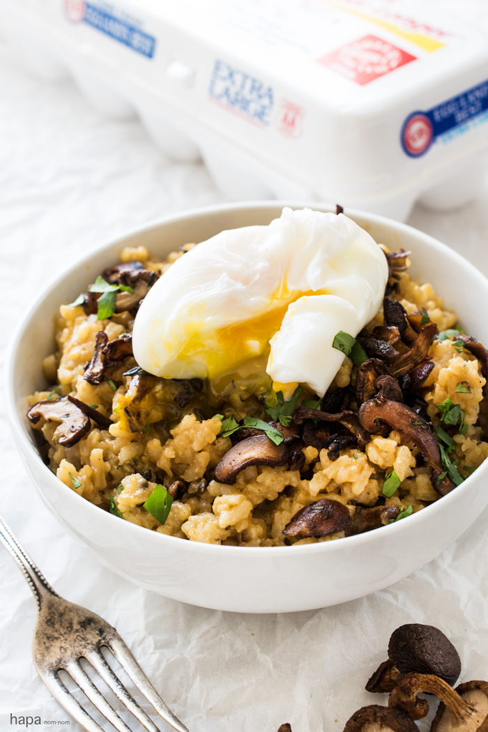 Mushroom Risotto with a Poached Egg