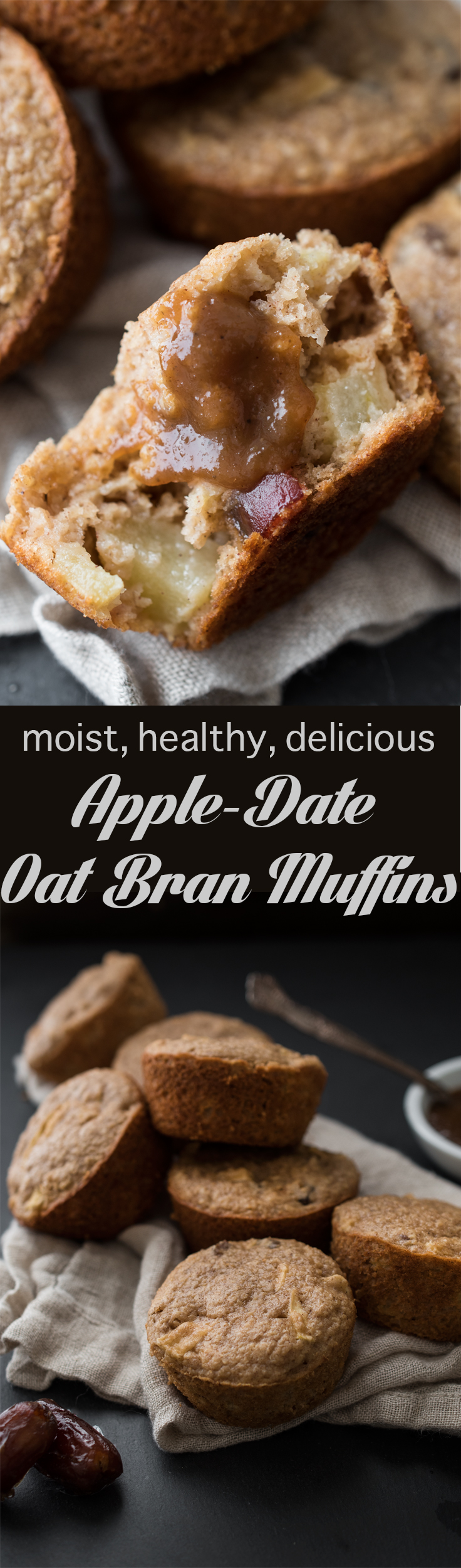 Moist, Delicious, & Healthy - Apple-Date Oat Bran Muffins with Apple Butter