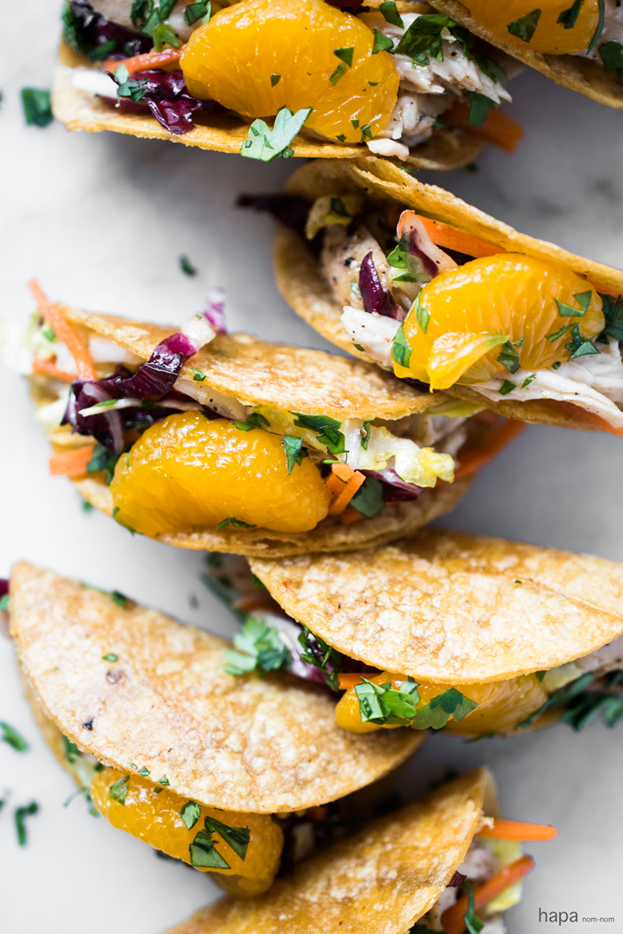 These Chinese Chicken Salad Mini Tacos are the perfect 2-bite party appetizer!