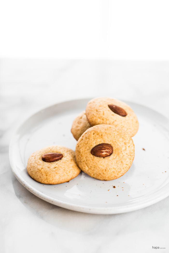 Celebrate Chinese New Year with these delicious Honey Almond Cookies! Softer and lighter than traditional ones, but every bit as delicious! 