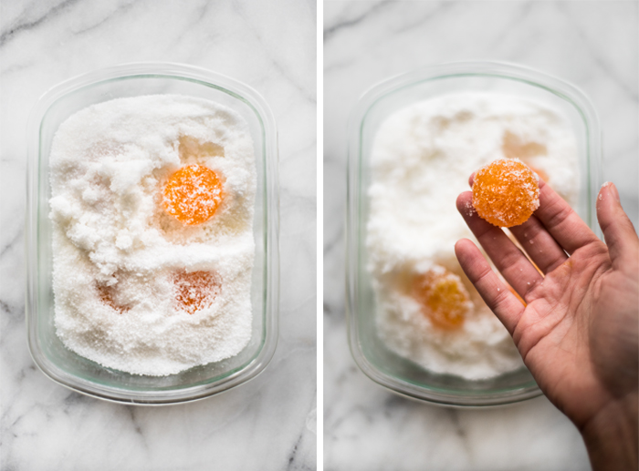 Golden curls of grated, Salt Cured Eggs melts in your mouth like liquid carbonara! 