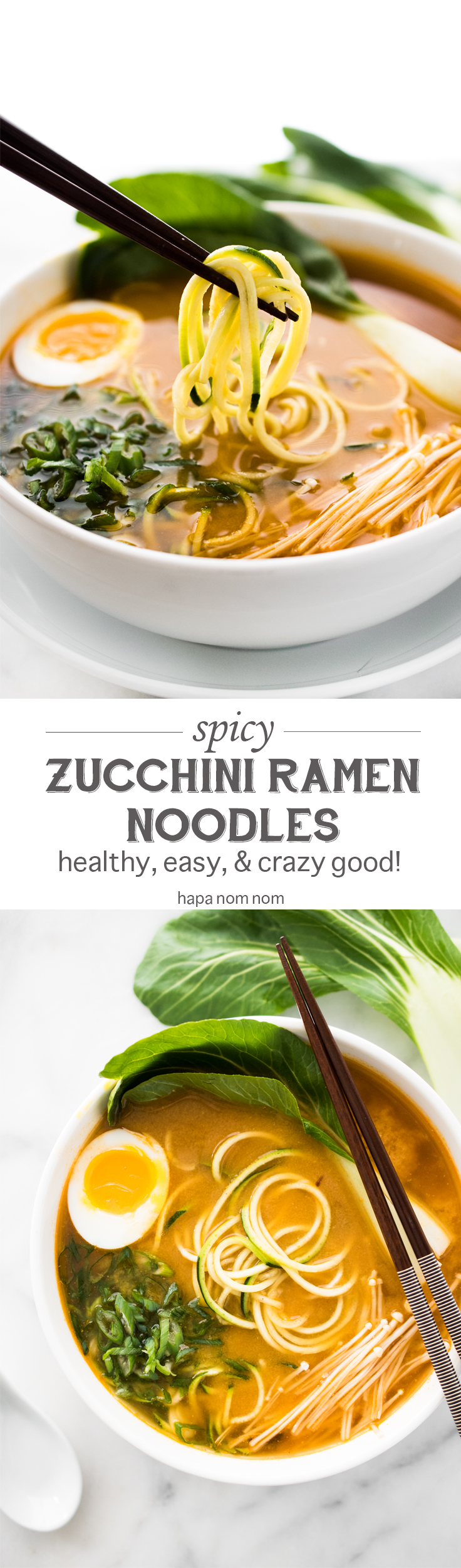 Do you love ramen, but don't want to spend all day making it? Then may I introduce Spicy Miso Zucchini Ramen Noodles. Healthy and full of flavor, it's on the table in just 30 minutes! 