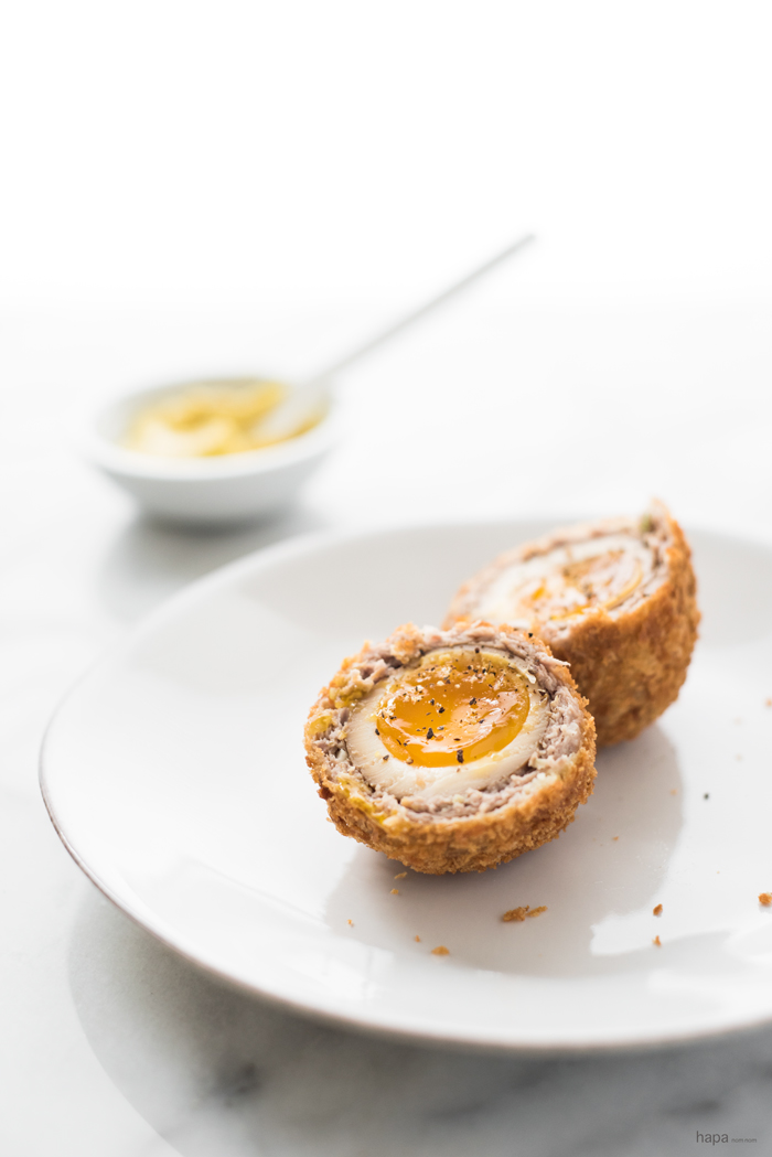 Creamy soy sauce marinated egg, wrapped in a delicious pork dumpling filling, and coated with super crispy panko, and dipped in a curry-mayo sauce. Mind blown! 