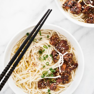 Miso-Coated Pork Belly with Noodles in Broth