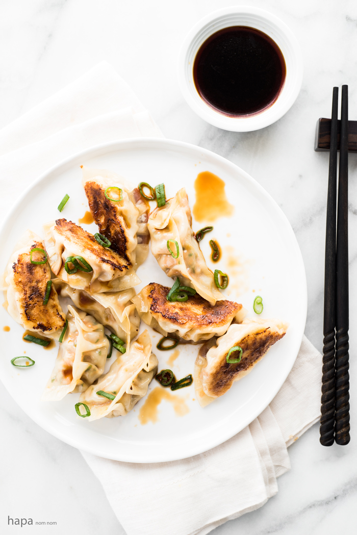 Spicy Chicken Pot Stickers with Ginger Infused Dipping Sauce (Dumplings / Gyoza) + a VIDEO to show you how to wrap them!