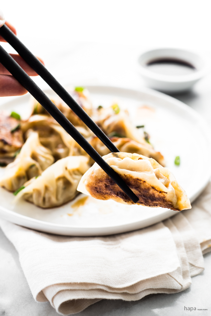 Spicy Chicken Pot Stickers with Ginger Infused Dipping Sauce (Dumplings / Gyoza) + a VIDEO to show you how to wrap them!