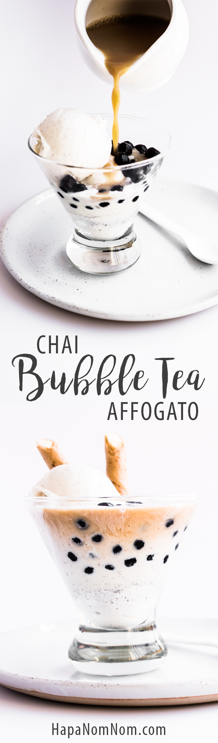 Quick, easy Chai Bubble Tea Affogato - the perfect treat!