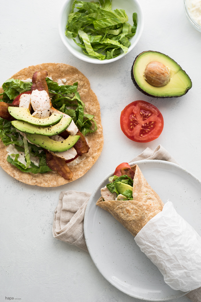 A classic California Club in a wrap. Perfect for an easy lunch and loaded with flavor. 