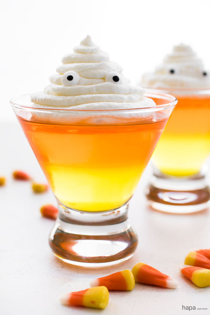 Candy Corn Jello Cups - a fun and easy Halloween dessert!