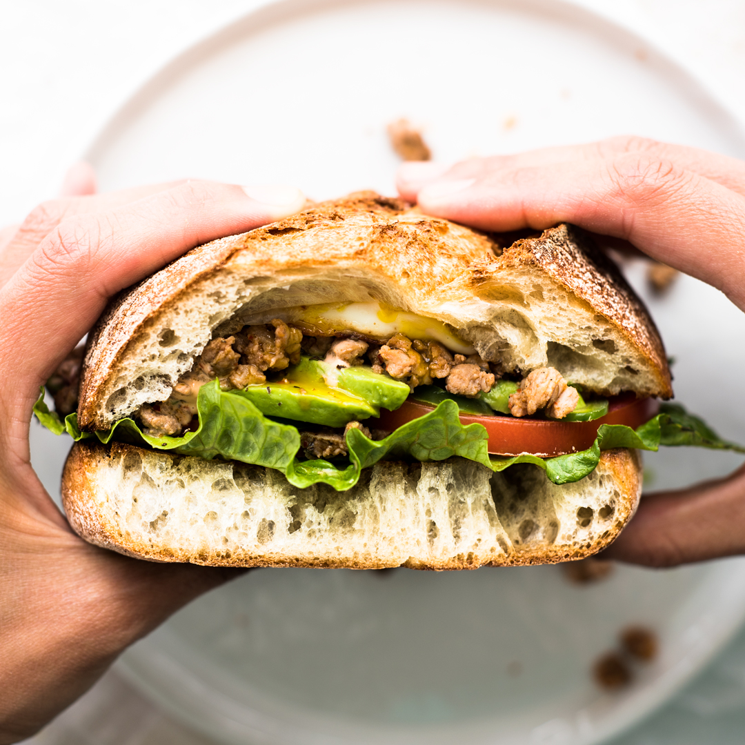This Chorizo Torta is perfect for breakfast for lunch. It's quick, easy, totally delicious! 