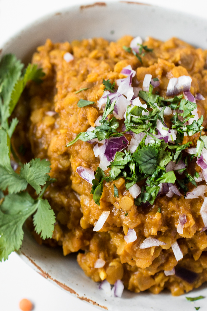  I generally don’t like to call something, “the best”.  Because let’s face it, there are a lot of really good foods out there that are amazing.  And who’s really to say that one particular dish is “the best”?  But guys… seriously, these Spicy Ethiopian Red Lentils are the best lentils I’ve ever had!