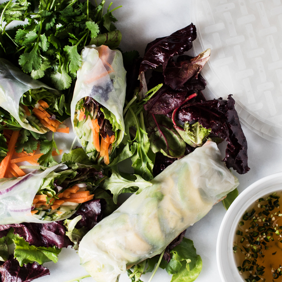Light and refreshing Summer Rolls - served with Chile-Lime Dipping Sauce, they're perfect for an appetizer or a light lunch!