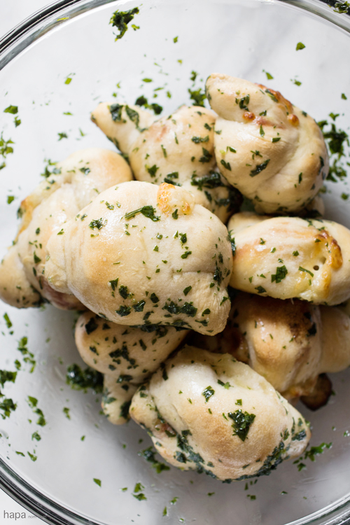 One bite of these Cheese Stuffed Garlic Knots my friends, and you'll be in garlic bread heaven. Talk about wanting to eat all 8 of them - I seriously had to put the knots down and just away.
