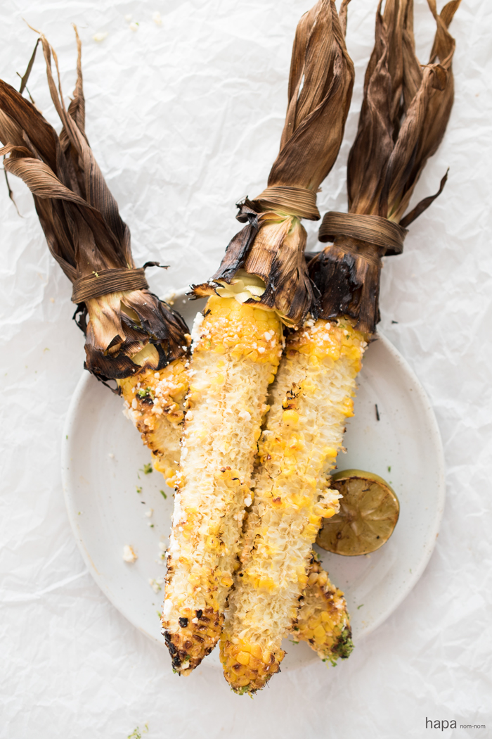The spicy umami flavor of the gochujang, paired with the sweet corn, zesty lime, and salty cotija cheese make this Korean-Mexican Grilled Corn INSANELY delicious!