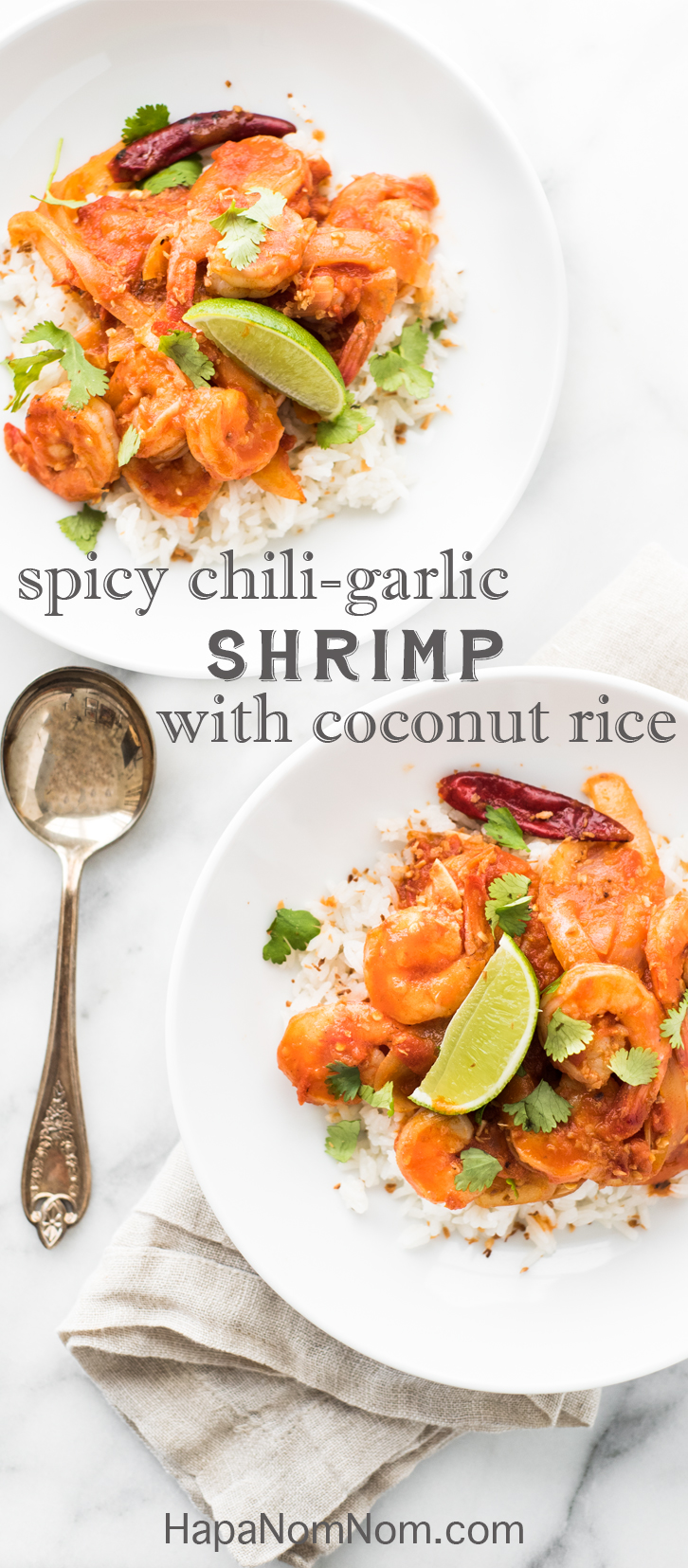 Lime, Coconut, & Shrimp - the Trifecta is Compete in This Burmese-Inspired Spicy Chili Garlic Shrimp with Coconut Rice and a Squeeze of Fresh Lime. Healthy and Totally Delicious!