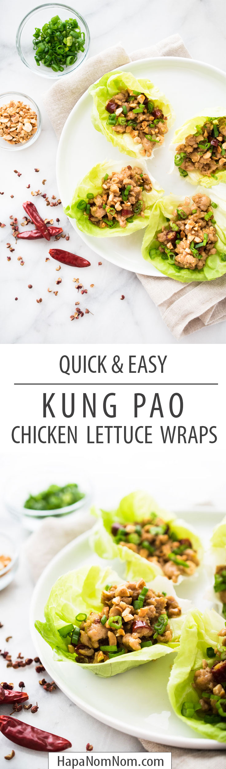 Kung Pao Lettuce Wraps - we like our chicken lettuce!