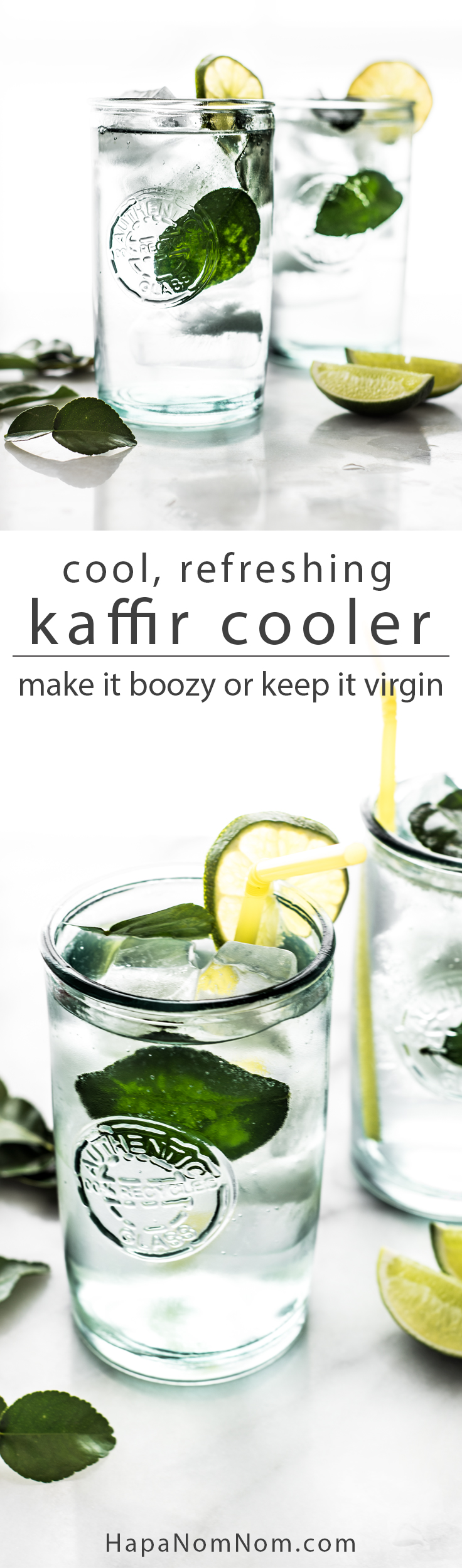 Cool and refreshing, Kaffir Cooler. Make it boozy - think mojito meets Southeast Asia. Or keep it virgin for a perfectly thirst-quenching drink. 