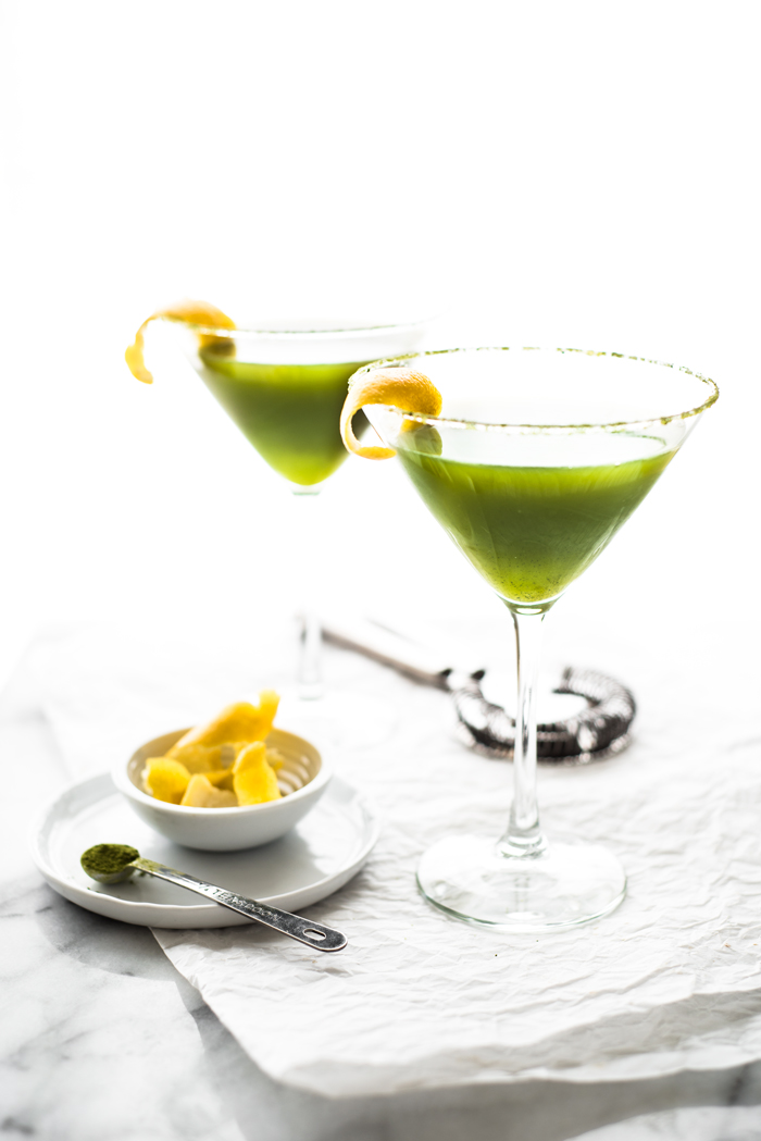 A Japanese twist on a lemon drop cocktail, the earthy-grassy matcha pairs beautifully with the sweet and sour qualities of honey and lemon. 
