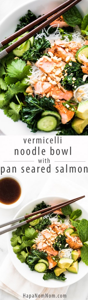 Vermicelli Noodle Bowl with Pan Seared Salmon