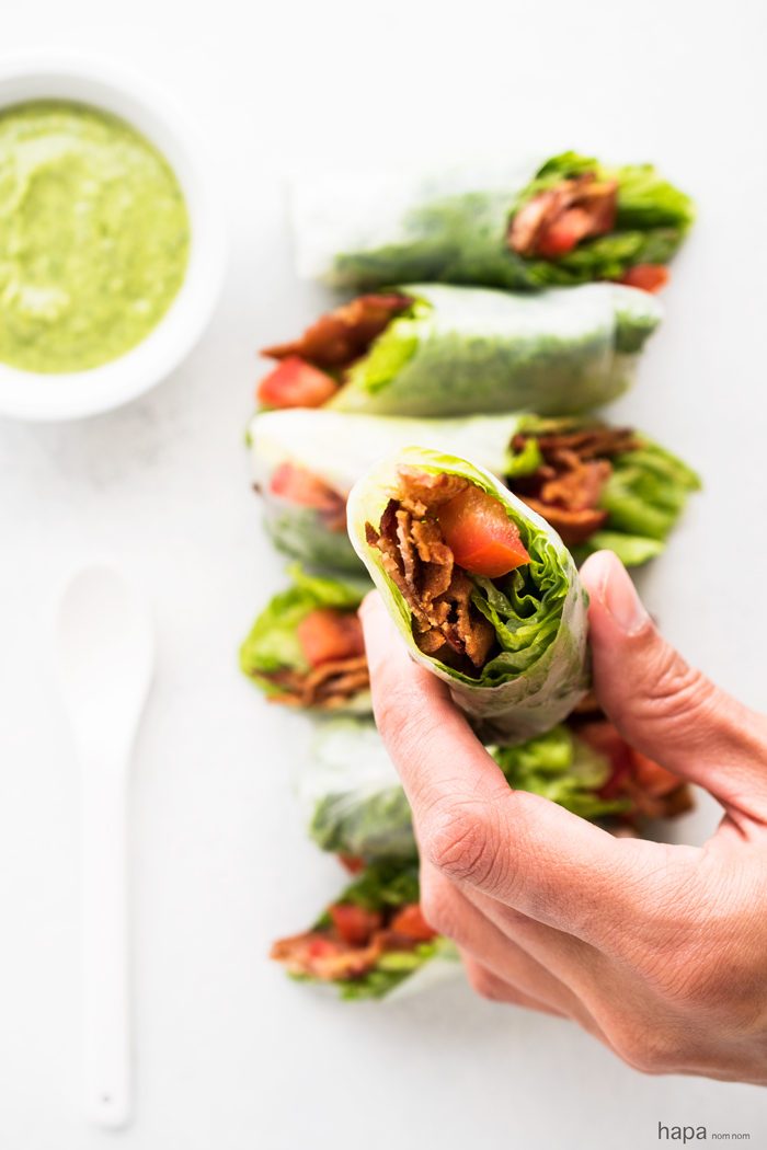 Wrapped in a thin, light rice paper wrapper these rolls give you more BLT bang for your buck! 