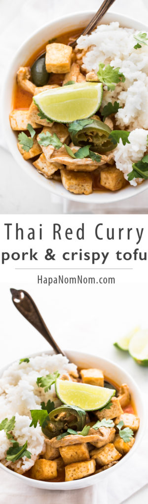 Thai Red Curry Pork and Crispy Tofu