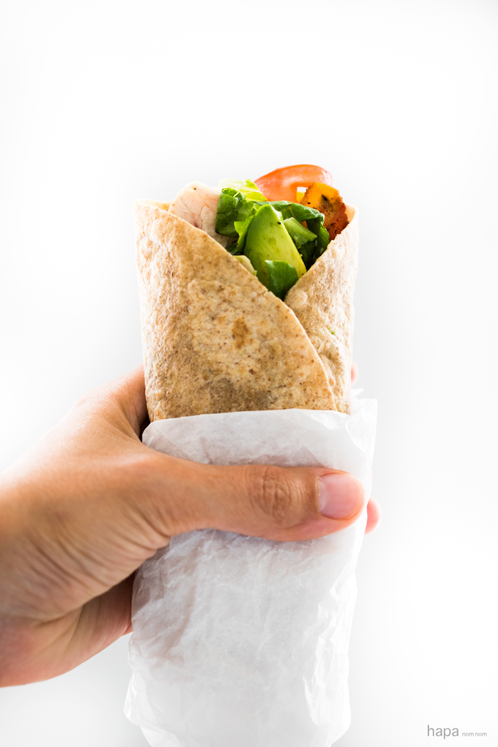 A classic California Club in a wrap. Perfect for an easy lunch and loaded with flavor. 