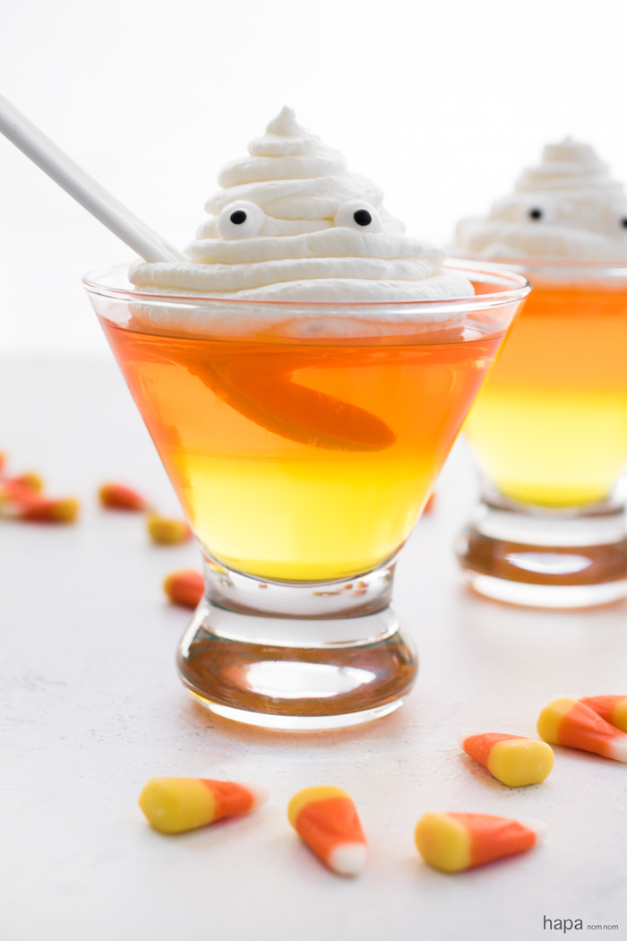 Candy Corn Jello Cups - a fun and easy Halloween dessert!