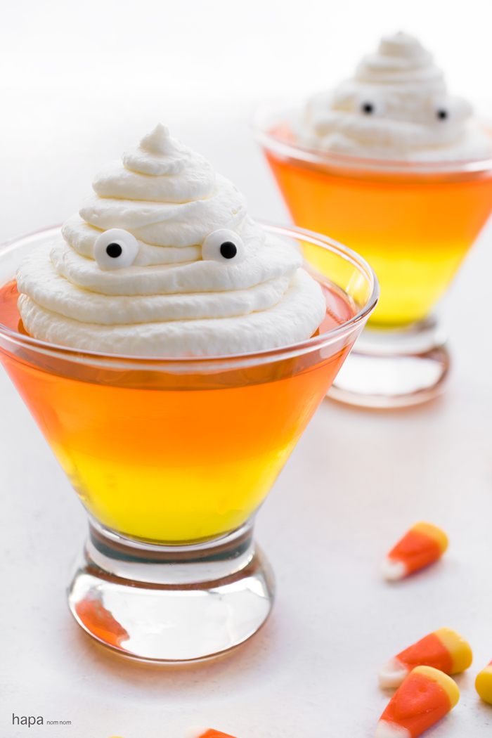 Candy Corn Jello Cups - a fun and easy Halloween dessert!