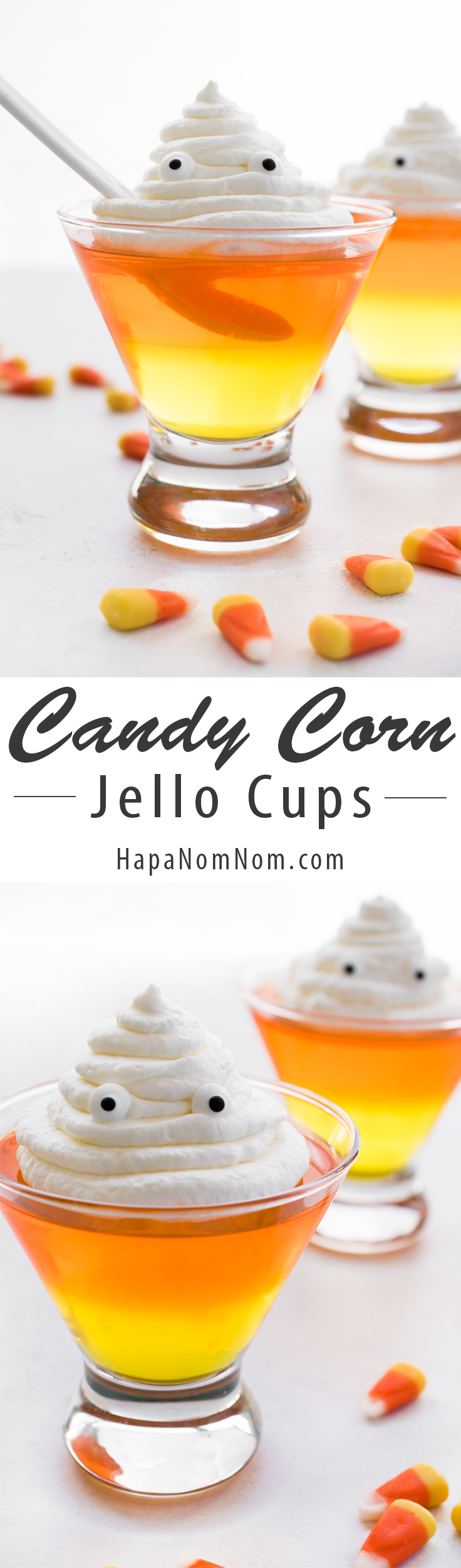 Candy Corn Jello Cups - a fun and easy Halloween dessert!