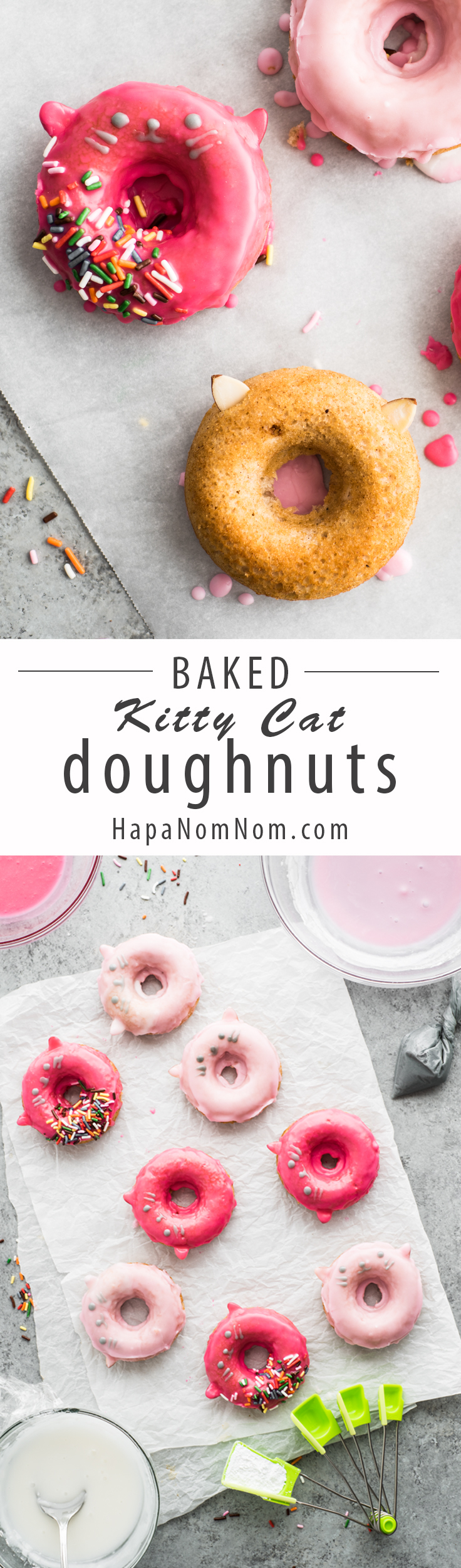 These baked kitty cat doughnuts are SO adorable, they're sure to bring a smile to anyone's face!
