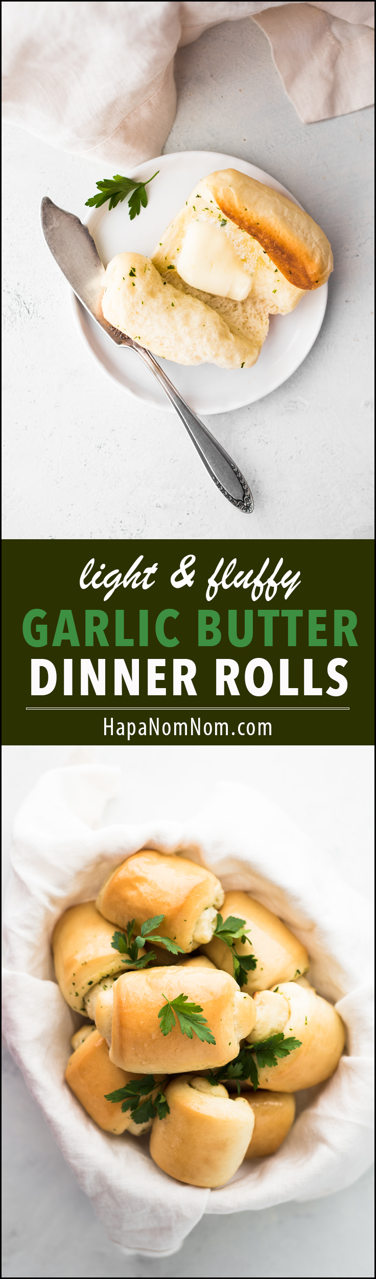 Incredibly light and fluffy Garlic Butter Dinner Rolls