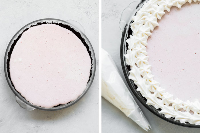 Fun, festive, and SO easy to make! This Candy Cane Ice Cream Pie is a dessert everyone will love and is totally customizable!