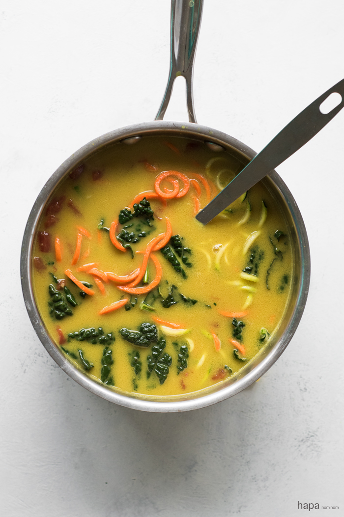 This Vegetable Coconut Curry Soup is rich, creamy, and packed with bold flavors and loaded with veggies. 